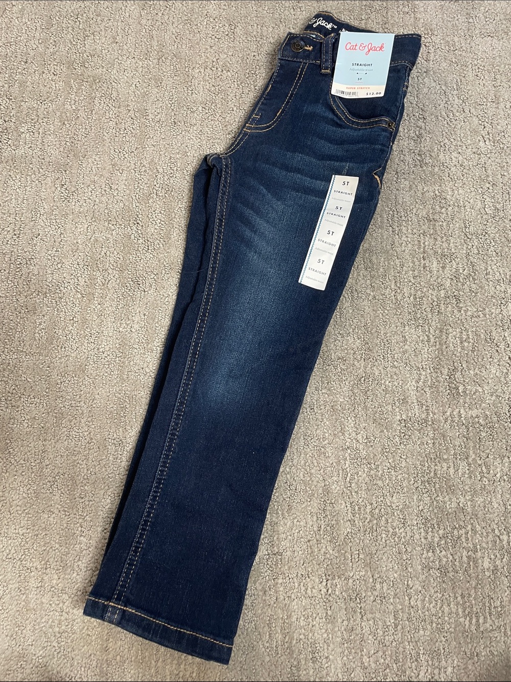 Cat & Jack Dark Blue Straight-Leg Jeans